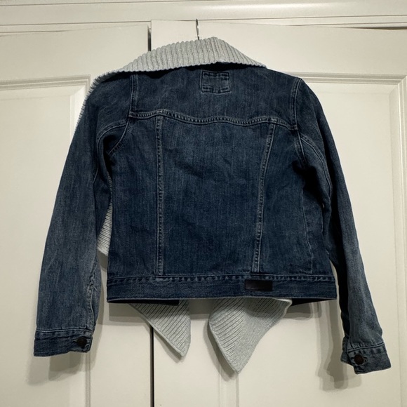 Abercrombie & Fitch Denim Button Jean Jacket with Shawl Layering Small Used - Picture 7 of 10